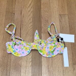 New FOR LOVE & LEMONS floral bikini top